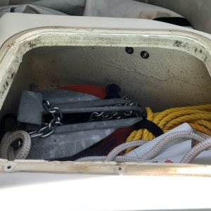 Media 'Port Hatch Cover Removed showing old seal' in album 'Old Port Hatch Cover over Live Well'