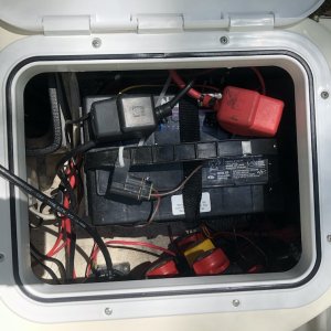 Media 'New Starboard Hatch with electrical' in album 'Old Port Hatch Cover over Live Well'