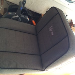 new seat overhangs a little due to motor controls but not enought to affect anything yet...