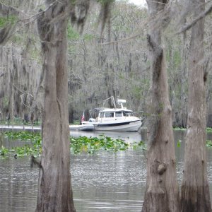 Thisaway coming out of their Deep Creek overnight anchorage.