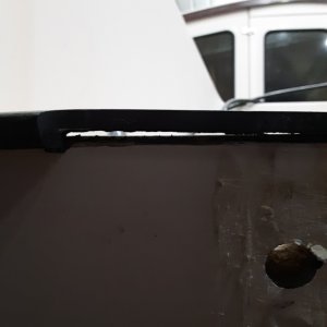Trim piece on top of transom coming loose