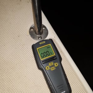 checking other deck hardware with the moisture meter, this one looks good