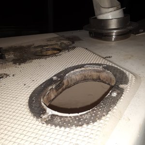 unsealed core from the factory at the hawse pipe, windlass was also unsealed. luckily these were dry
