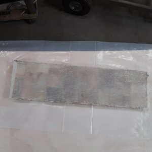 TEST PANEL: looks pretty good, no starved areas.  a few very small bubbles