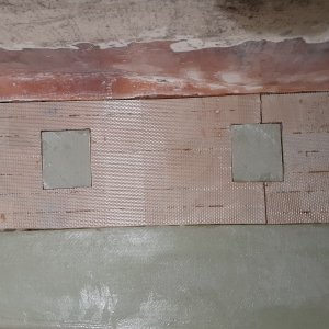 both layers installed. the solid blocks will be drilled for the engine mounting brackets