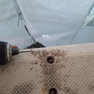 gouging coring on the gunnel with allen wrench