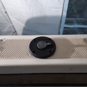 new mount covers all the ugly.  the old flush mount tube stuck way down on the underside and was not adjustable for the angle of the rod