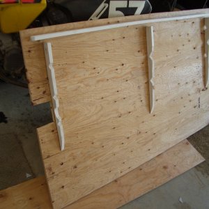 (catdogcat) Rib support made from plastic siding from Home Depot.
