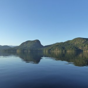 Media 'Okisollo Channel was like a lake, and I didn\'t see another boat in the 2 and a half hours I was rowing about in it!' in album 'Moving the boat Thursday morning'