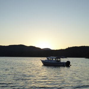 Media 'Back at the boat, winds kicked up finally after sunset' in album 'Moving the boat Thursday morning'