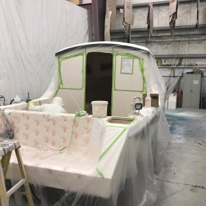 Transom pic - worker gell coating interior 8/4/17