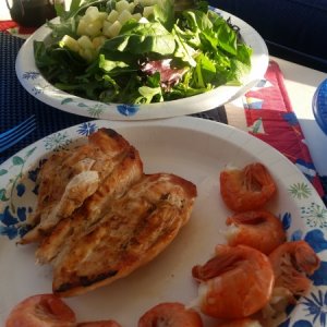 Surf and Cluck..thanks to the Kim Christine for the shrimp....yummy!