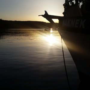 Sunset on the bow.