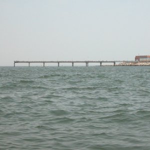 300' Fishing pier on the bay side of the 1st Island, CBBT,man made entrance to the 1st of 2 tunnels under the Chesapeake Bay that join Virginia Beach, VA to the Eastern Shore of VA..