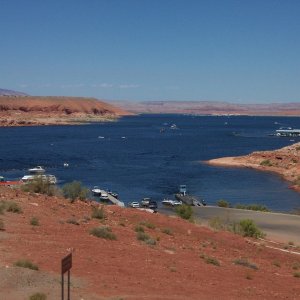 Looking down at Halls Creek boat ramp.
