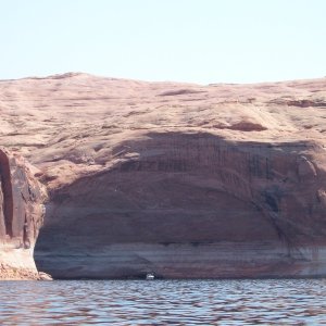 This view gives you a good idea how high the canyn walls are.