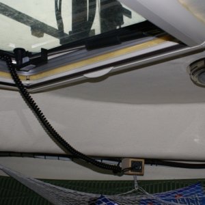 Boat Mods - Windlass Switch 12 New plug-in for remote switch with attached cord exiting through hatch.