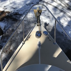 Added starboard and port bow cleats.