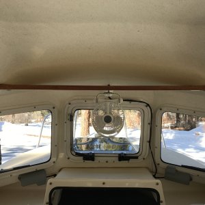 Shelf above windows.