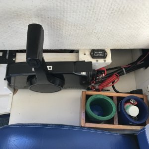 Remote inverter switch, throttle, ignition switch, hour meter and 110 volt socket.