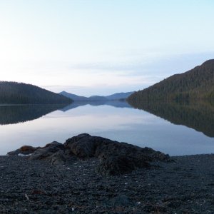 Morning at Burnaby Narrows.  This weather didn't last the day.  By evening we had gale force winds and could not get around Ikeda Point.