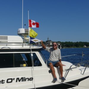 Pensacola Navy Yacht Club burgee travels to the St Lawrence Seaway