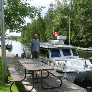Typical lock 'wall' for overnight docking.  All have bathrooms, few have 'hydro' at $9.80 extra, few have water at wall, none have showers.  We had seasonal 'locking' unlimited pass but not seasonal 'mooring' (docking) pass for Parks Canada.  Also covers docking at their National Parks, which are beautiful.