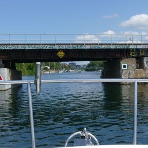 Do whatever it takes to get your air draft under 8' to take the Lachine Canal through Montreal via 5 easy locks with floating docks staff will tie you to.