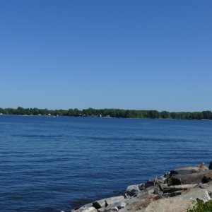 Lake Champlain in a good mood.  North or south winds can produce a bad chop.