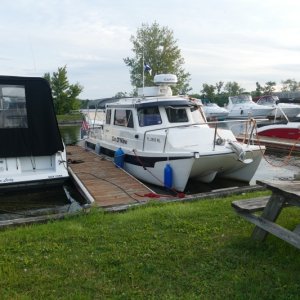 Trade a Yacht marina, a typical mom & pop marina (many with campgrounds), $1.75/ft on the north side of Lake Oneida.  25 mile fetch on this lake can be too much for a CD in SCA conditions