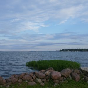 Lake Oneida in a very mellow mood.  20 miles long and winds can make for a nasty chop for a small boat