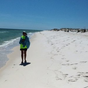Social distancing at 1.5-2 miles on Gulf Islands Natl Seashore, Perdido Key (Johnson Beach)
