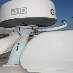 Replacment Seaview radar mount after prior mount broke off while trailering, dangling the radar dome over the side for over 100 miles held on only by 12v and ethernet cables