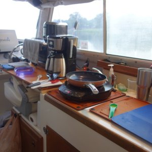Galley extension with Nu-Wave induction skillet