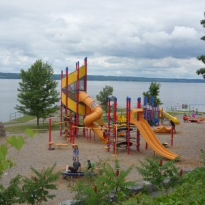 Playground and swmming beach