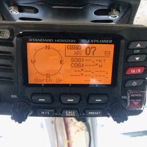 Built in GPS Standard Horizon DSC radio
with professional grade Shakespeare antenna
