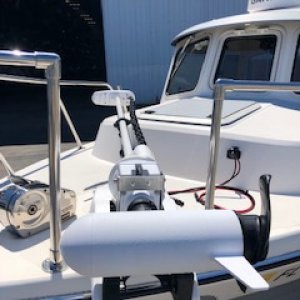 Media 'Side view Rail cut - installed by Pirates Best Marine 321-783-0008 https://www.piratesbest.com/' in album 'In the water with Minn Kota Riptide Ulterra 112 lb with Ipilot Link - 72" 36V installed by https://www.piratesbest.com/'