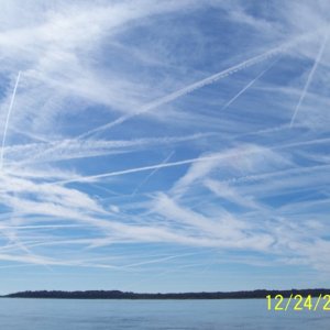 Crazy Sky.  Air traffic on Christmas eve was allowed access to military operation airspace. This is what it looked like over coastal Georgia.