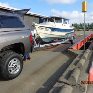 Bellingham 6-25-2014: Another photo of the C-Dory on the scales.