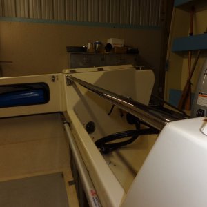 December 2014 - Another photo of the transom rail. Built by Pacific Fabricating located in Anacortes.