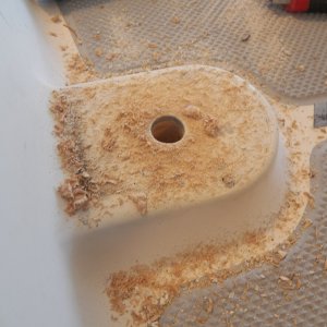 It still gets bored out to help dry out the boat and get a protective epoxy coating in the future.