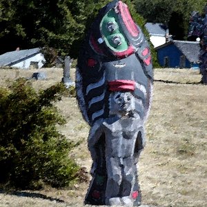 Media 'Halibut Totem' in album 'Jennis_Bay_Cook_House.canvas.jpg'