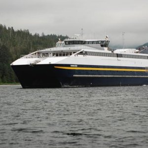 Fairweather ferry in Neva Pass
