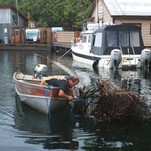 8-20-08      Chris, Debbie's better half helping with a floater in Sullivan Bay