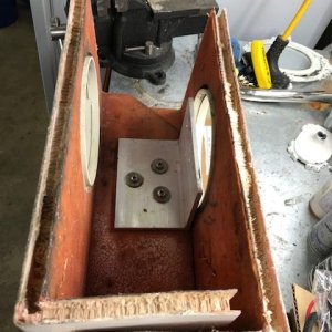 Port was worse than starboard.  I used a router bit on a drill and "chewed" up the bad balsa until I hit nice, dry balsa.  Time for thickened West system epoxy.