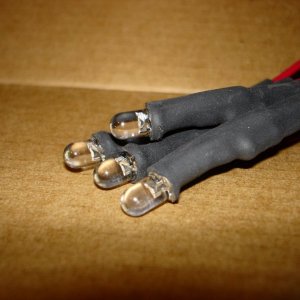 Individual LED\'s with resistors and heat shrink
