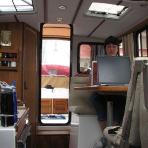 Linda working at Sullivan\'s Bay