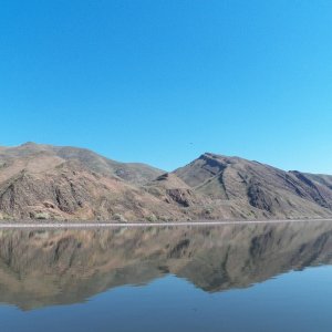 Media 'By about 10 o'clock I headed back upriver and the water calmed back down to glass.' in album 'Driving through the Palouse to the Snake River.'