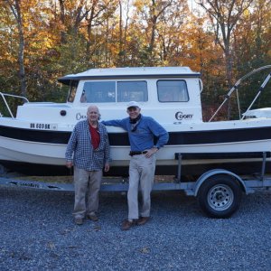 Charlie and Bob and his new boat!