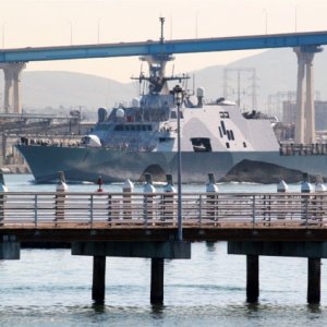 USS Freedom under Coronado Bridge